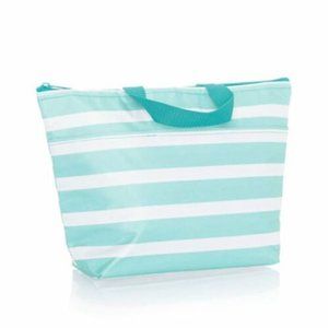 2 PACK Thirty-one Thermal Tote Bag in Blue Cabana Stripe